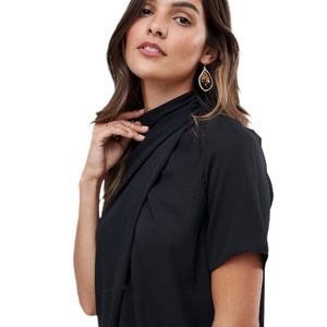 TOP with High Neck and Drape Detail